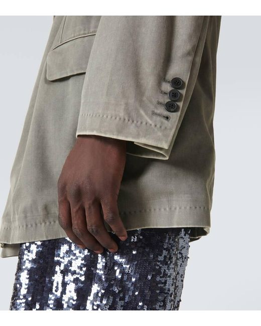 Dries Van Noten Green Oversized Wool-Blend Blazer for men