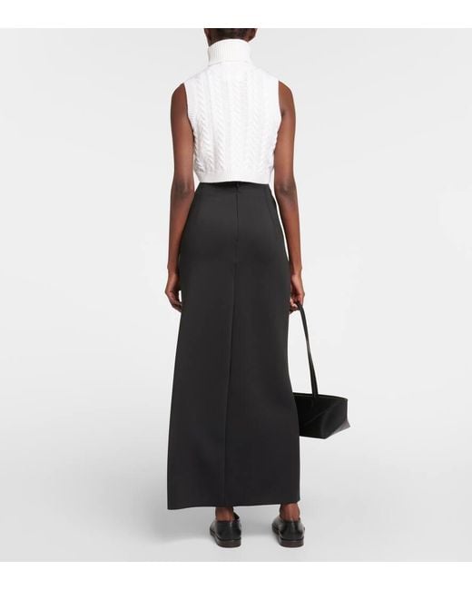 Max Mara White Oscuro Wool And Cashmere Turtleneck Top
