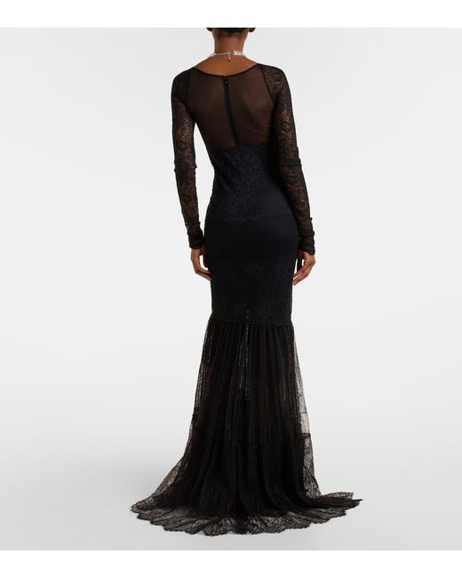 Blumarine Black Robe Aus Spitze