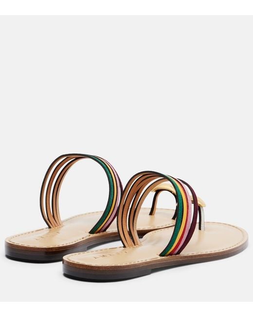 Amanu Pink Lusaka Leather Thong Sandals