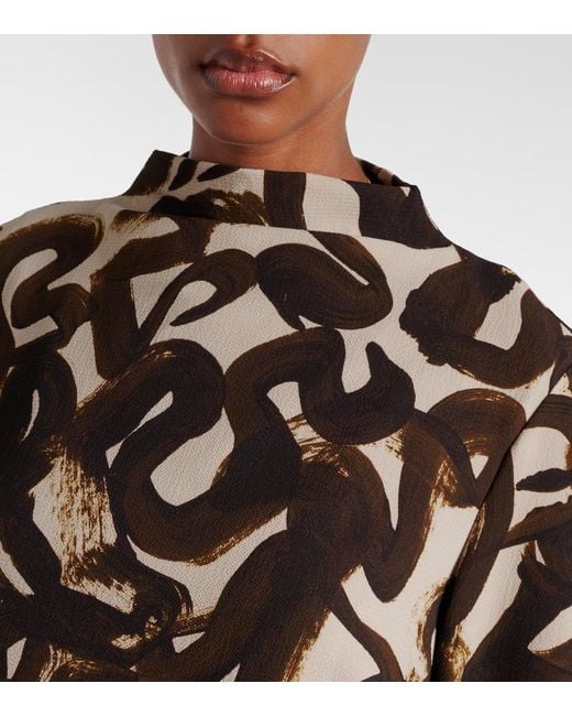 Dries Van Noten Brown Printed Top