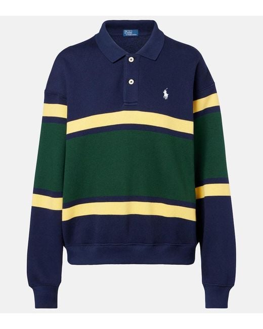 Polo Ralph Lauren Blue Striped Cotton-Blend Polo Shirt