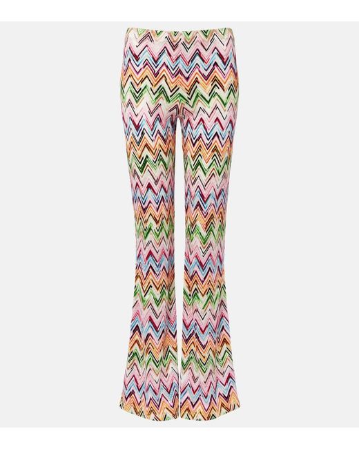Missoni White Zigzag High-Rise Flared Pants