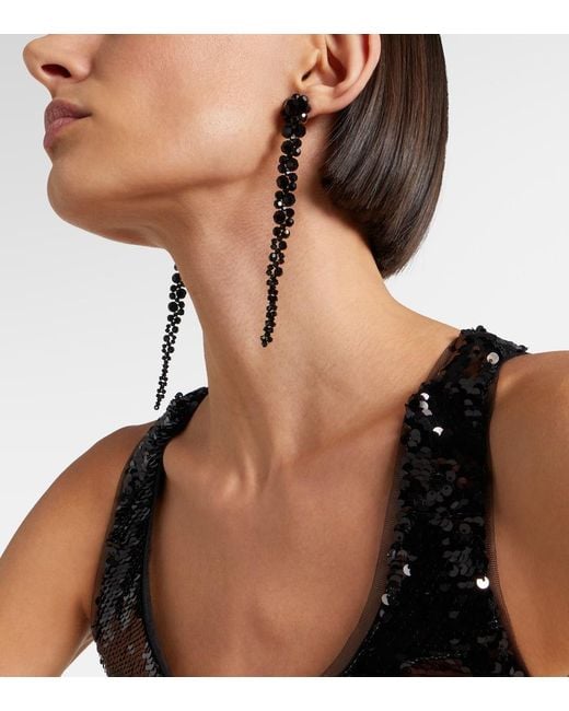 Simone Rocha Black Drip Embellished Drop Earrings