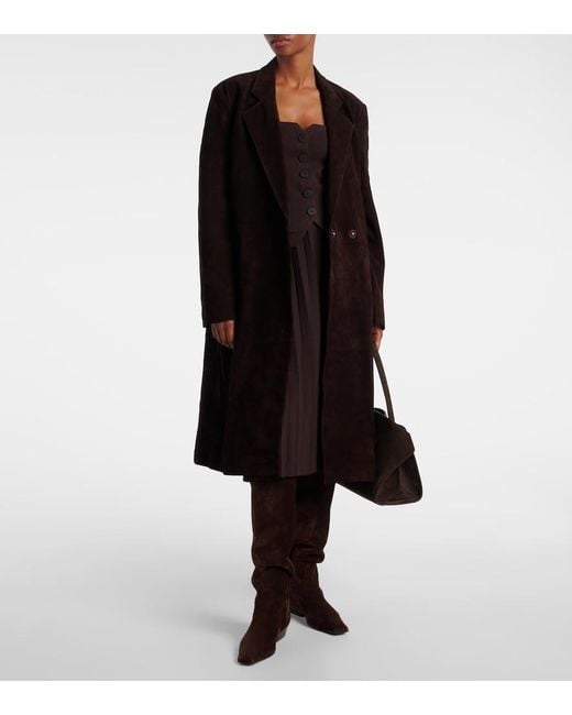 Staud Brown Sabine Suede Coat