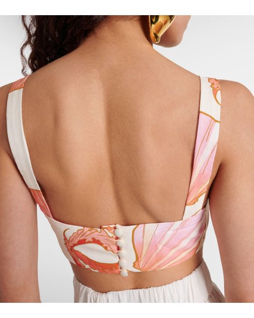 Adriana Degreas Pink Seashell Printed Cotton Bra Top