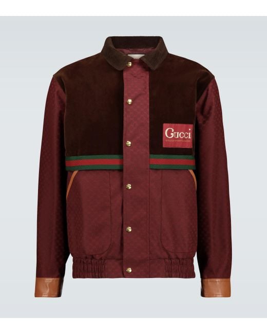Gucci Red Mini GG Jacket With Velvet Details for men