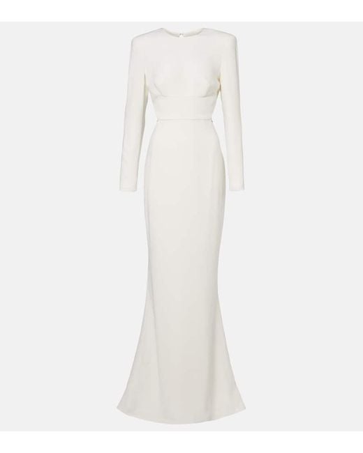 Stella McCartney White Bridal Robe Aus Crepe