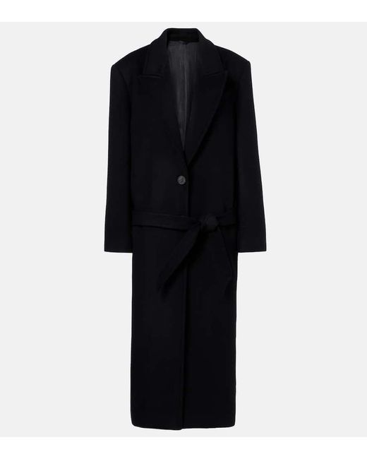 The Attico Black Wool-Blend Twill Coat