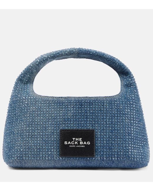 Marc Jacobs Blue The Sack Bag Embellished Denim Tote Bag