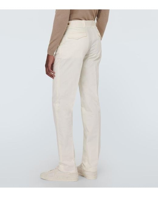 Lardini White Cotton Chinos for men