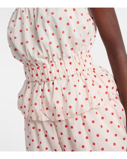 Posse Pink Aurelia Polka-Dot Linen Top