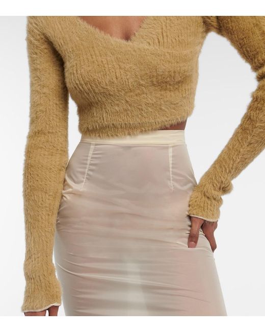MM6 by Maison Margiela Yellow Knit Crop Top