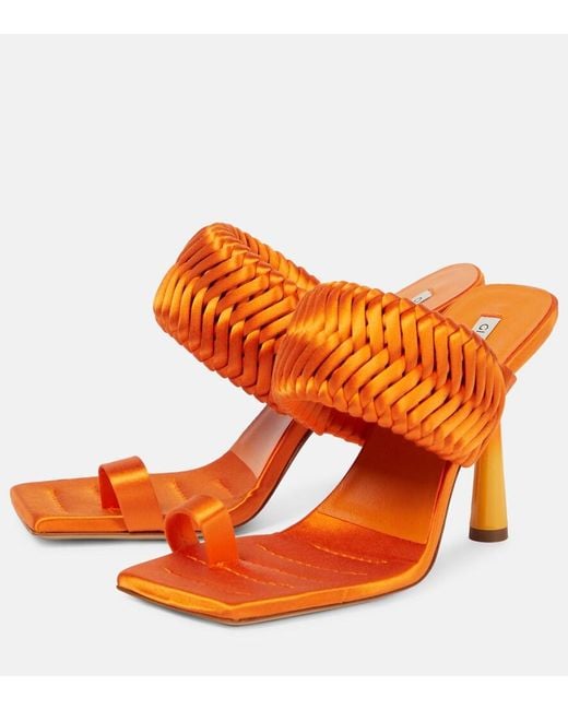 Gia Borghini Orange Rosie 1 Satin Sandals
