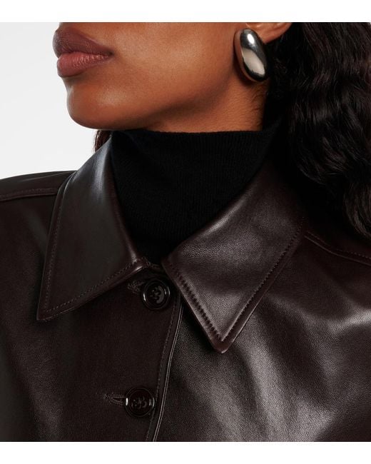 Dorothee Schumacher Black Sleek Statement Cropped Leather Jacket