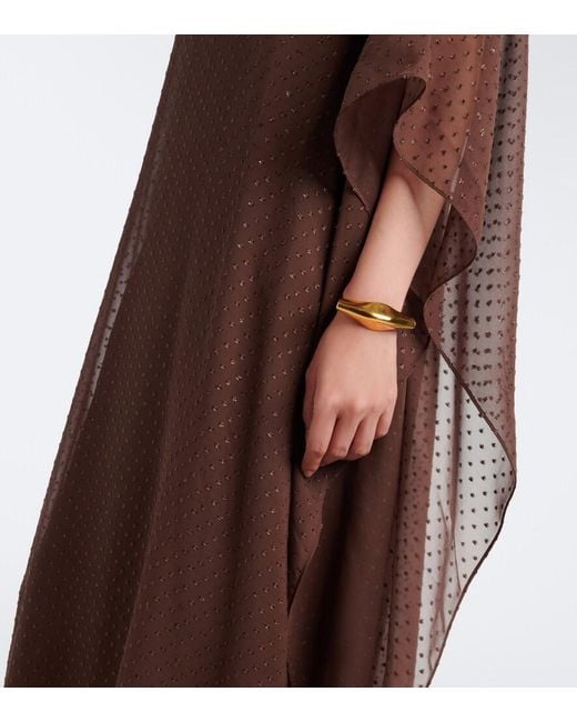 ‎Taller Marmo Brown Muscat Silk Crepe Fil Coupe Kaftan