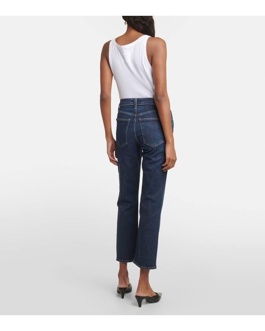 Agolde Blue Mid-Rise Cropped Jeans Kye