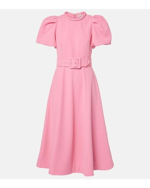 Rebecca Vallance Pink Rosita Puff-Sleeve Midi Dress