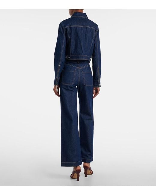 Veronica Beard Blue Patty Cropped Denim Jacket