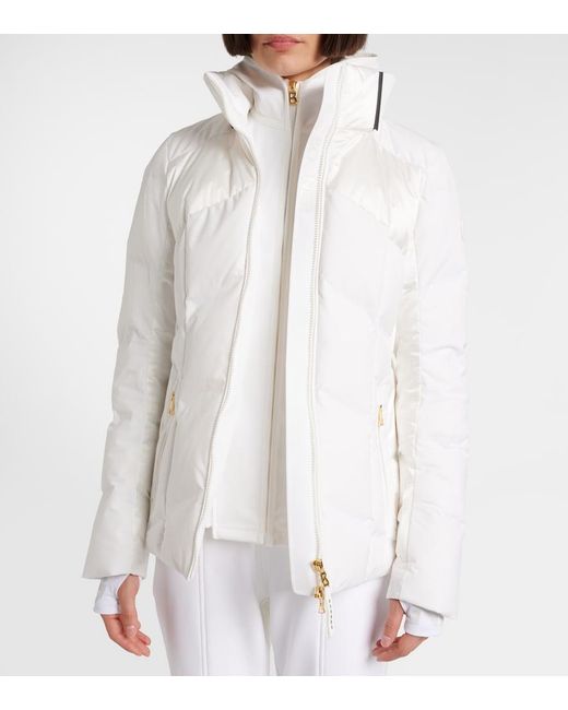 Bogner White Delin Hooded Down Ski Jacket