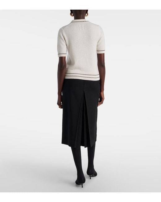 Nili Lotan White Carline Cashmere Polo Sweater
