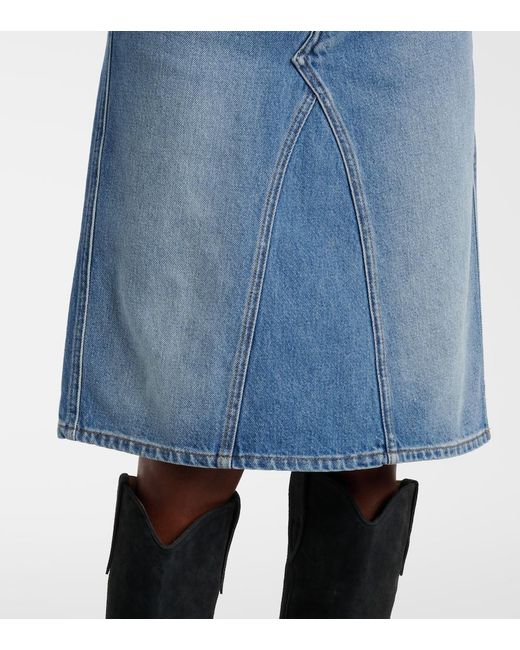 Isabel Marant Blue Fiali Denim Midi Skirt