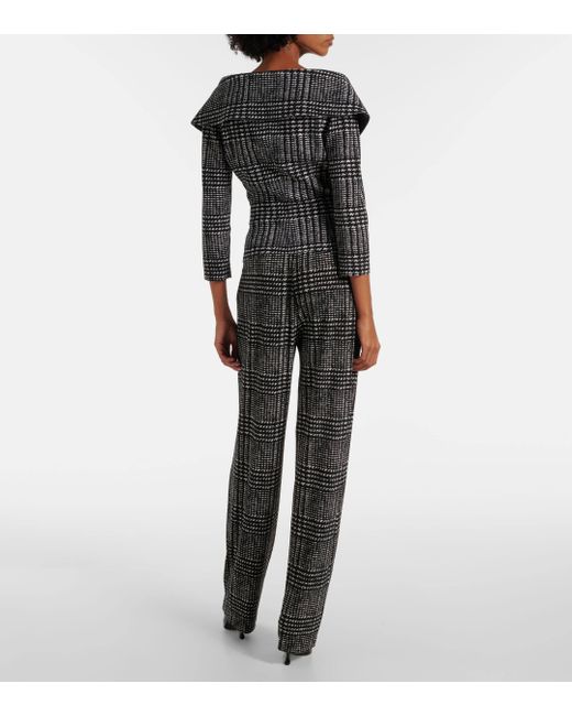 Norma Kamali Plaid Cropped Jacket in Black Lyst UK