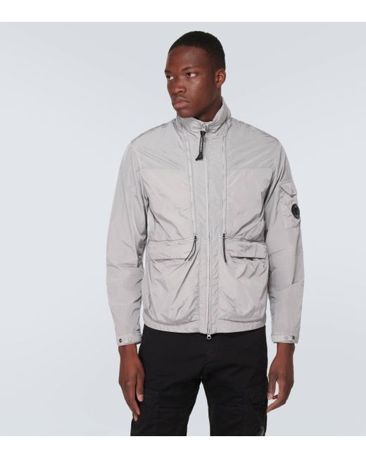 C P Company Gray Chrome-r Goggle Jacket for men