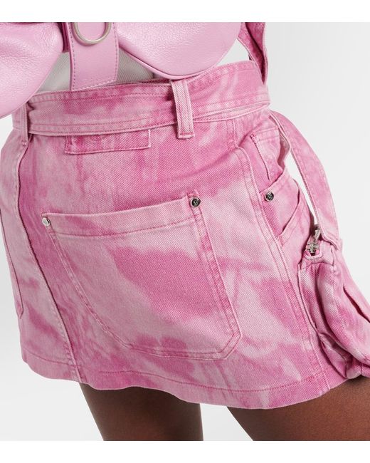 Minigonna cargo di jeans di Blumarine in Pink