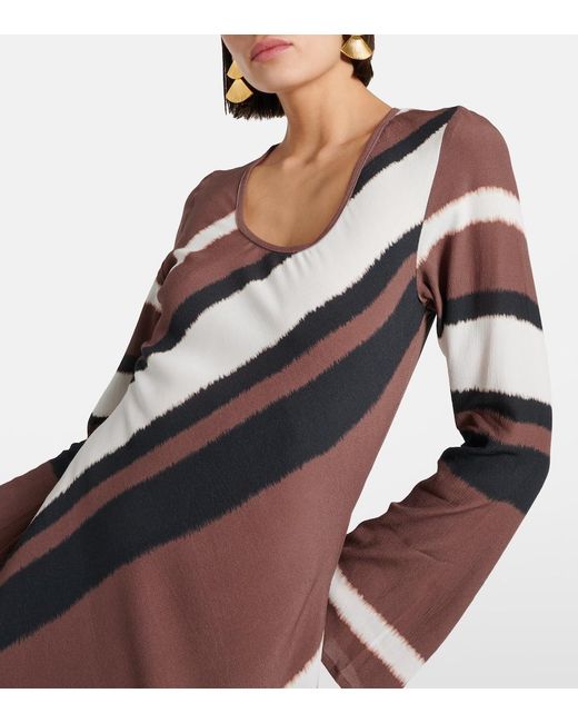 Faithfull The Brand Brown Da Costa Striped Maxi Dress