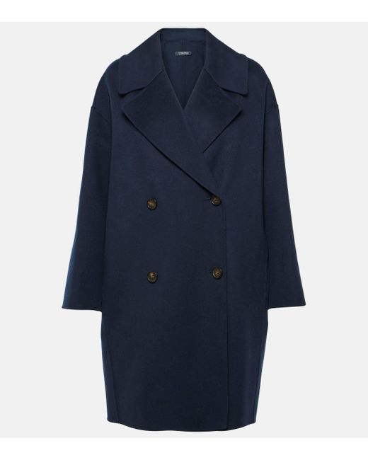 Max Mara Blue Eleonora Virgin Wool Coat