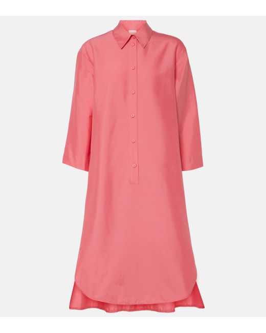 Max Mara Pink Quincy Cotton-blend Poplin Midi Dress