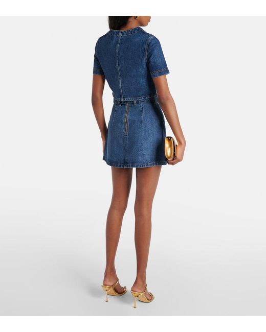 Self-Portrait Blue High-rise Denim Miniskirt