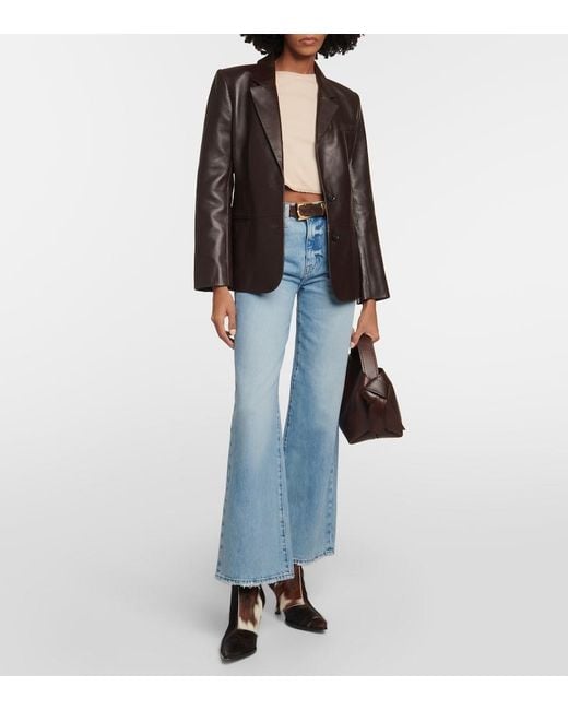 FRAME Blue Le Jane High-Rise Wide-Leg Jeans