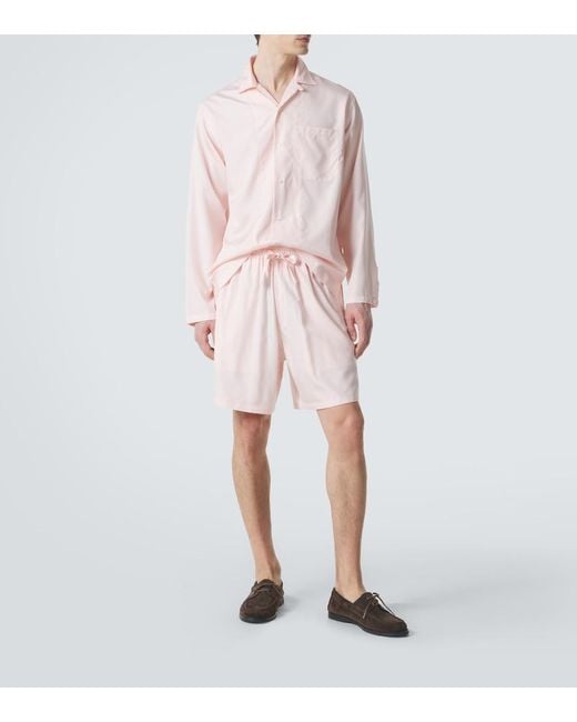 Umit Benan Pink Julian Paradiso Silk Shorts for men
