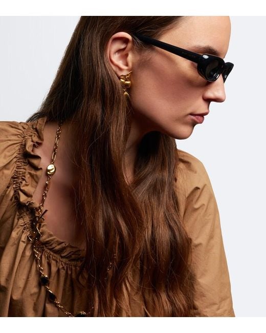 Saint Laurent Black Sl 557 Shade Plump Rectangular Sunglasses
