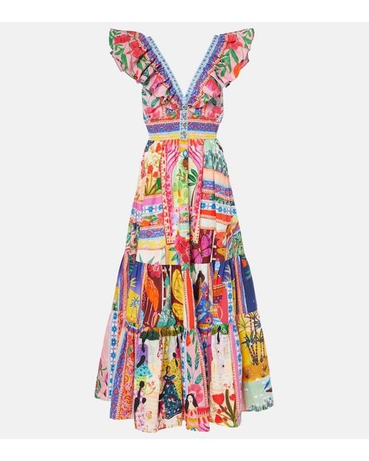 Camilla White Tiered Dress With Neck Frill Roeqiyas Realm