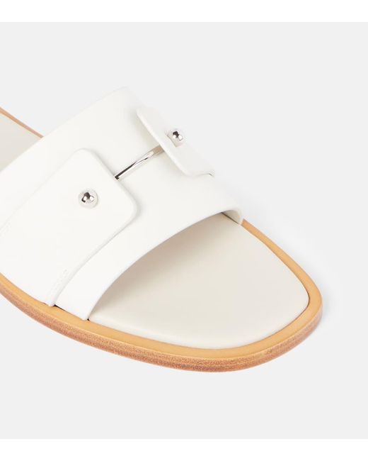 Christian Louboutin White Pantoletten Chambelimule Aus Leder
