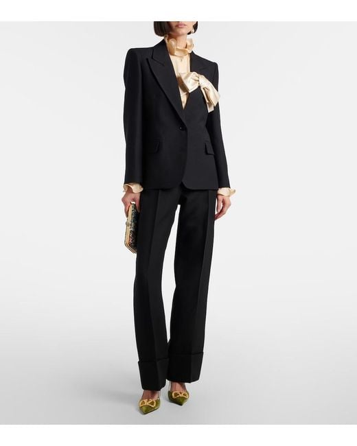 Valentino Black Crepe Couture Bow-Detail Blazer
