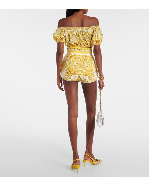 Dolce & Gabbana Metallic Majolica Print Shorts