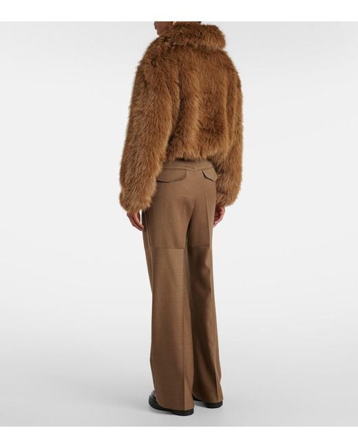 Frankie Shop Brown Hope Faux Fur Jacket