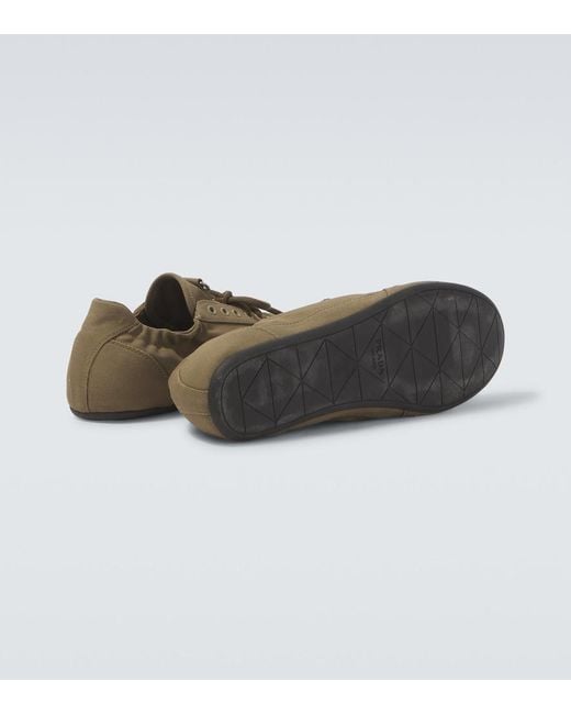 Prada Green Collapse Canvas Sneakers for men