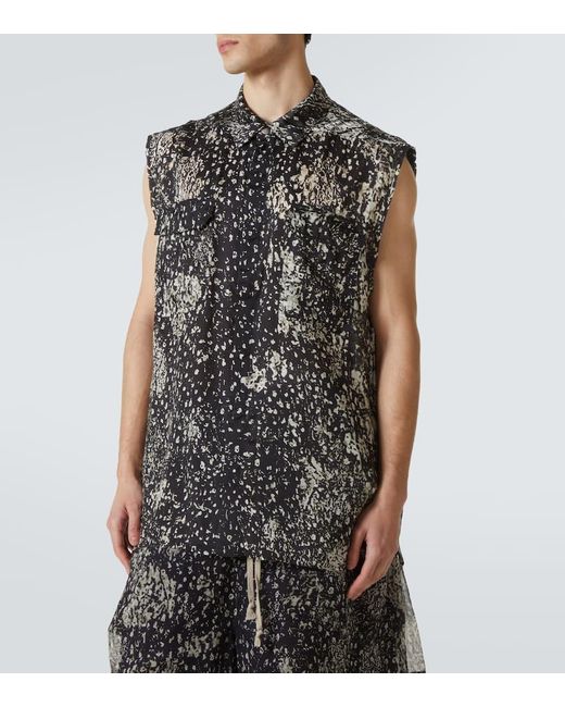 Camisa Estampada Rick Owens de hombre de color Black