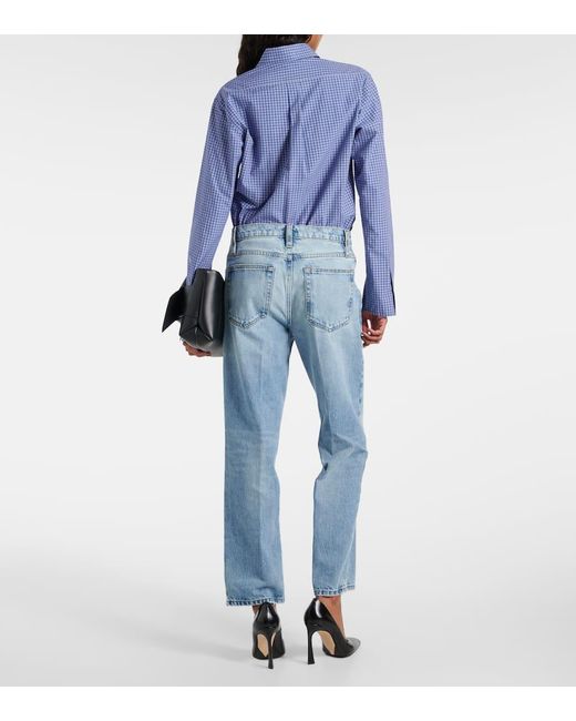 FRAME Blue Straight Jeans The Slouchy Straight