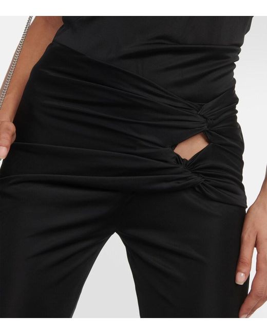 Versace Black X Dua Lipa Gathered Jersey Flared Pants