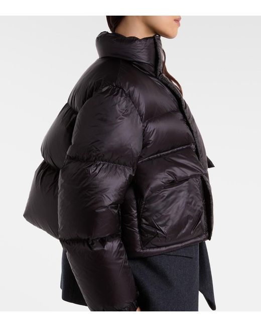 Sacai Black Layered Wool Down Jacket
