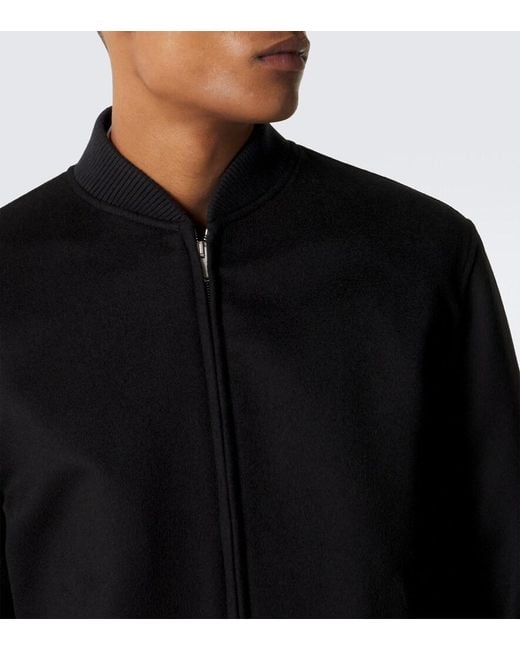 Lardini Black Virgin Wool Bomber Jacket for men