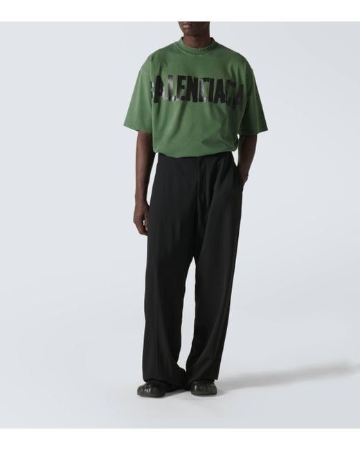 Balenciaga Green Tape Cotton-blend Jersey T-shirt for men