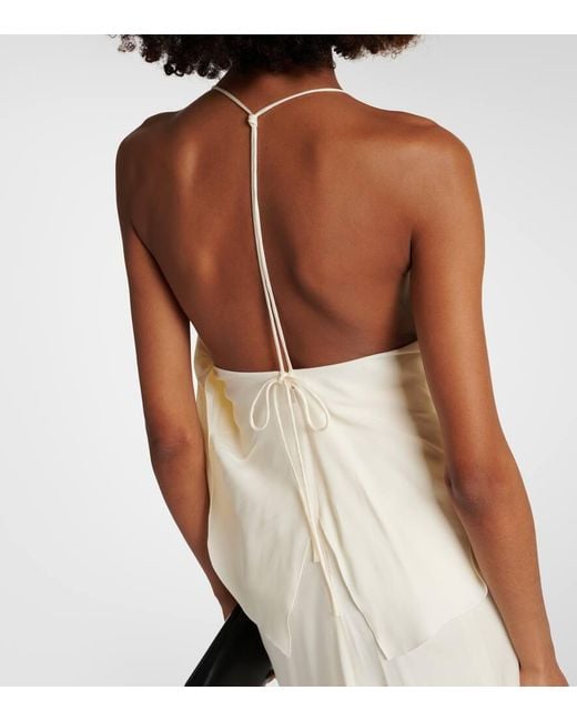 Victoria Beckham White Robe Aus Satin