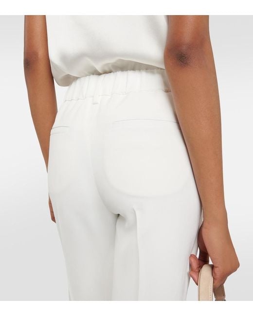 Brunello Cucinelli White Tailored Crepe Pants